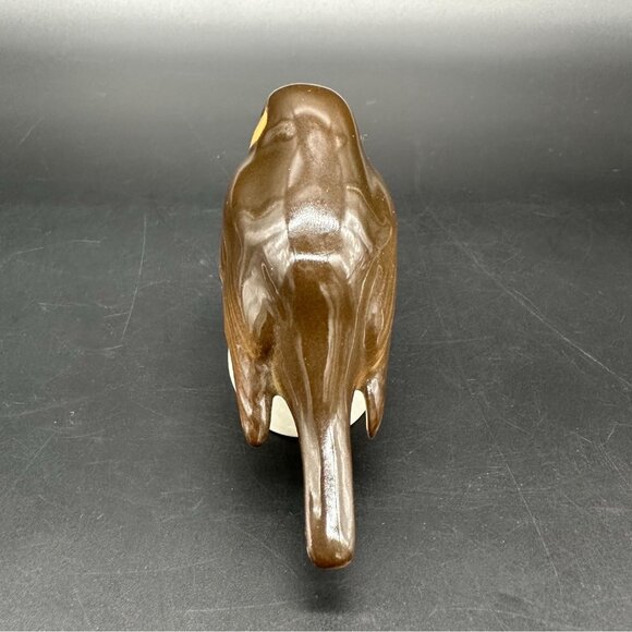 Vintage Lomonosov Robin Figurine USSR Tan Orange Brown Porcelain Bird Decor - Picture 5 of 10